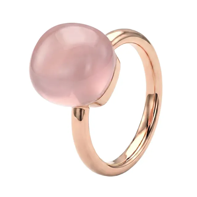 Juwelier Ripassa rosé gouden ring rozenkwarts diamant