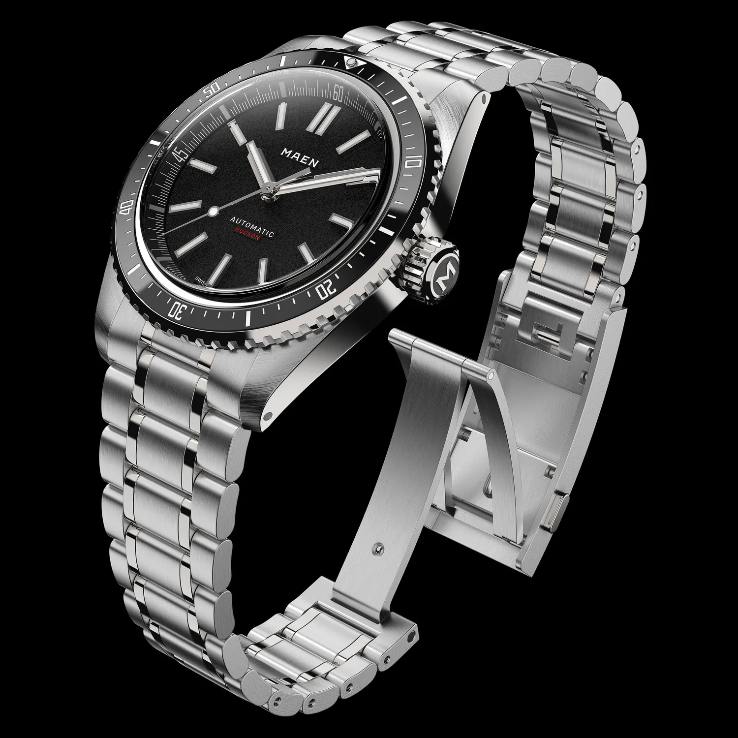 Maen Hudson 38 MK5 M1.1.7 horloge staal sportief