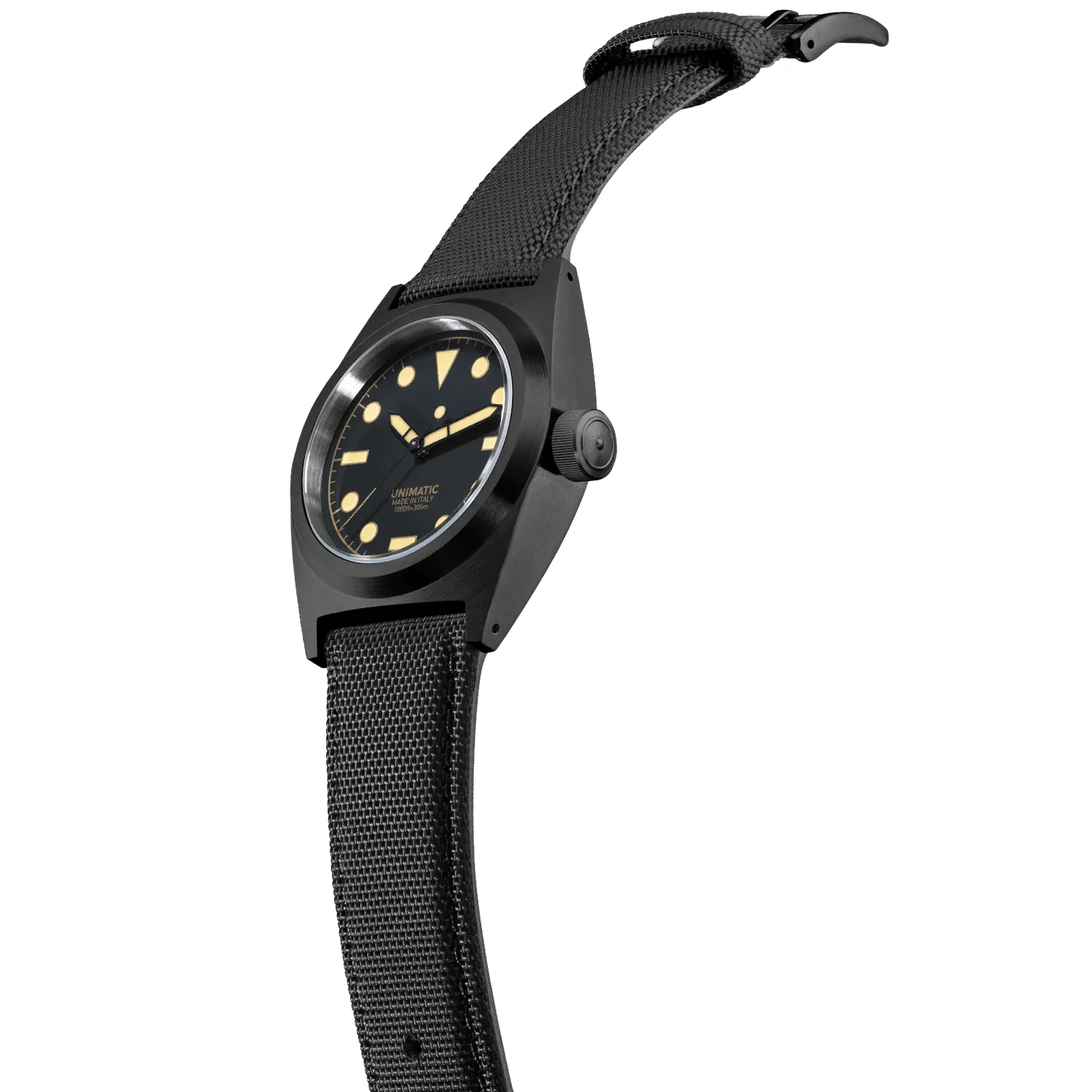 Unimatic Modello Due U2-CN horloge zwart DLC 300M