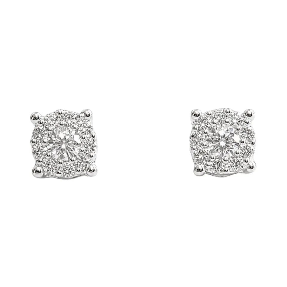 Juwelier Ripassa wit gouden oorstekers diamanten