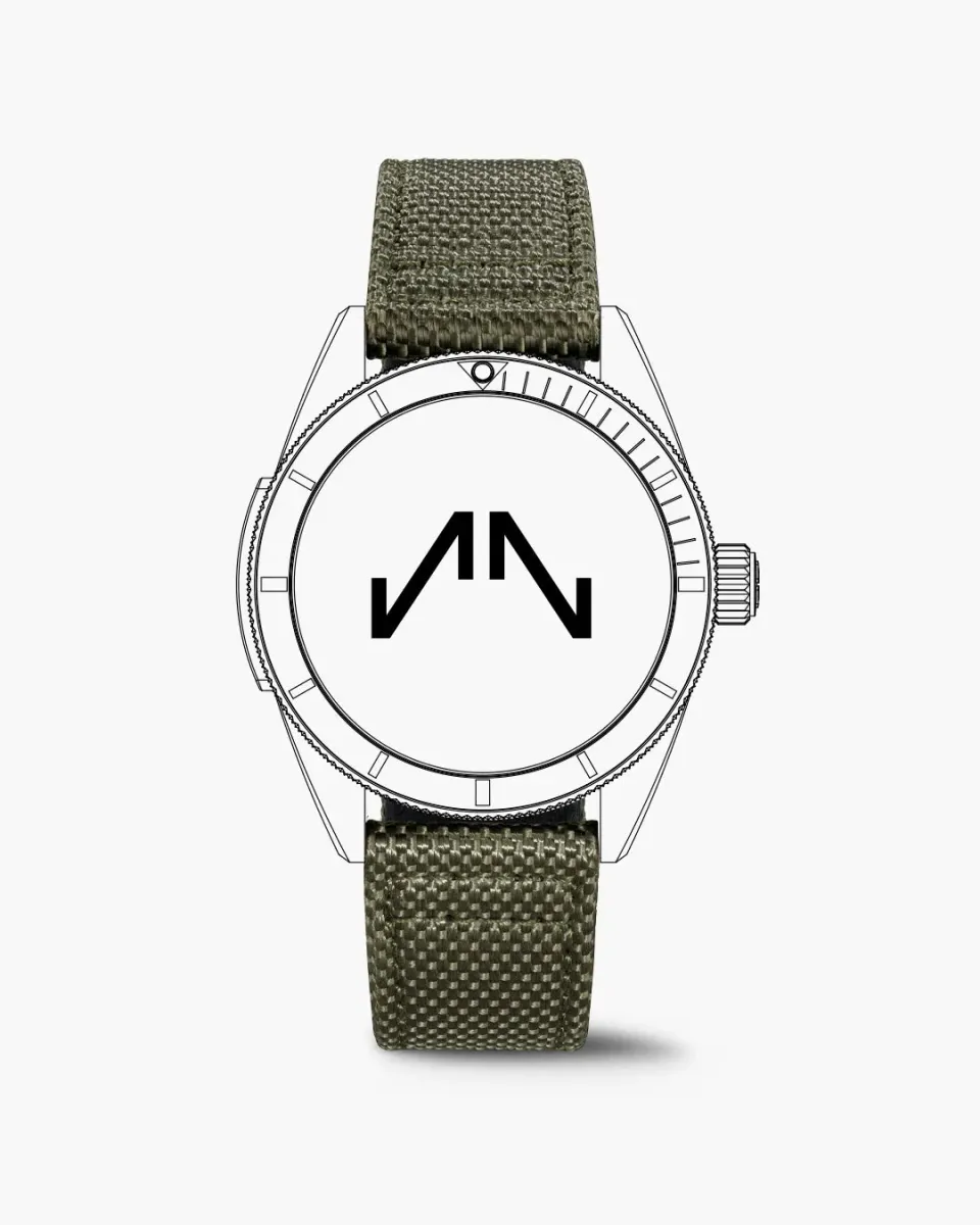 Norqain Adventure Sport 42mm horlogeband khaki stof 22mm