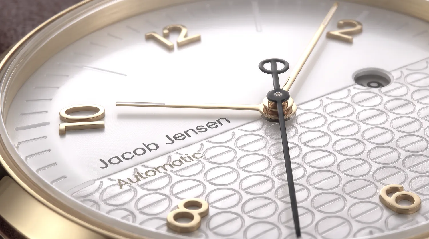 Jacob Jensen Aekvator 2008 horloge goud leer