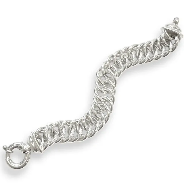Juwelier Ripassa zilveren dubbele gourmette armband schakel