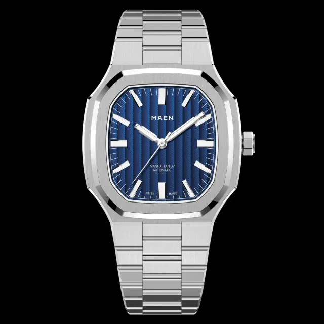 Maen Manhattan 37 M2.1.2 horloge staal blauw