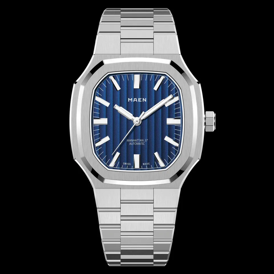 Maen Manhattan 37 M2.1.2 horloge staal blauw