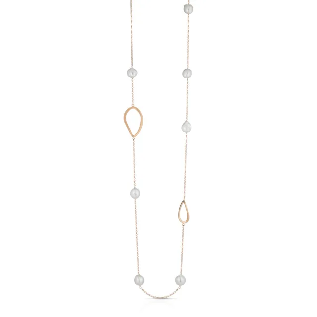 Juwelier Ripassa rosé gouden parelcollier ketting