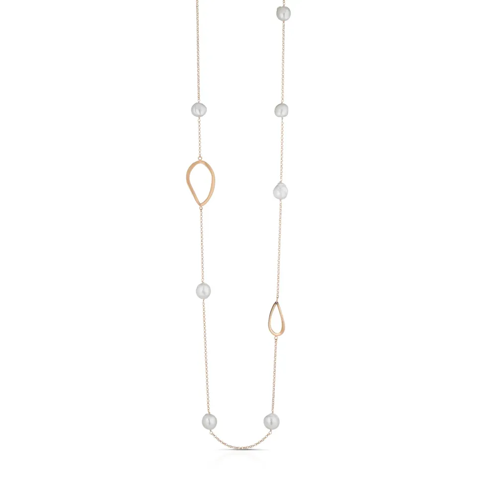 Juwelier Ripassa rosé gouden parelcollier ketting