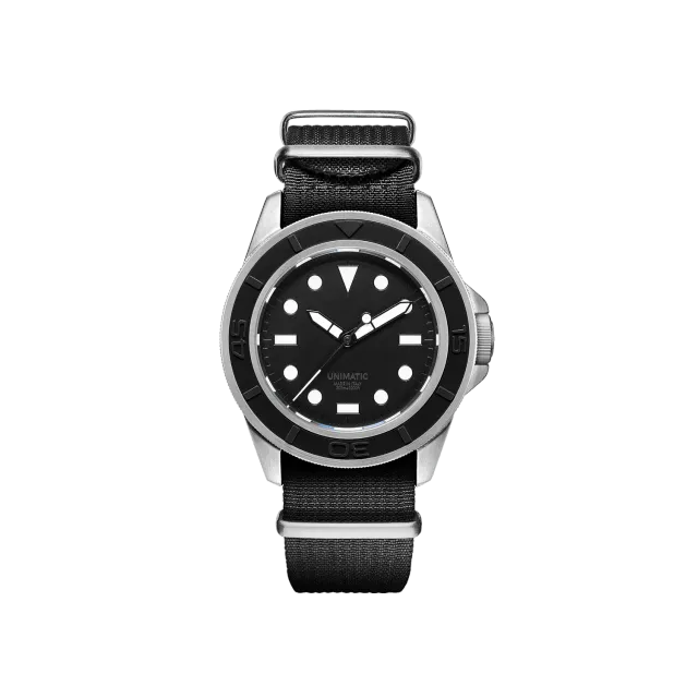 Unimatic Modello Uno U1-AEB duikhorloge zwart automaat