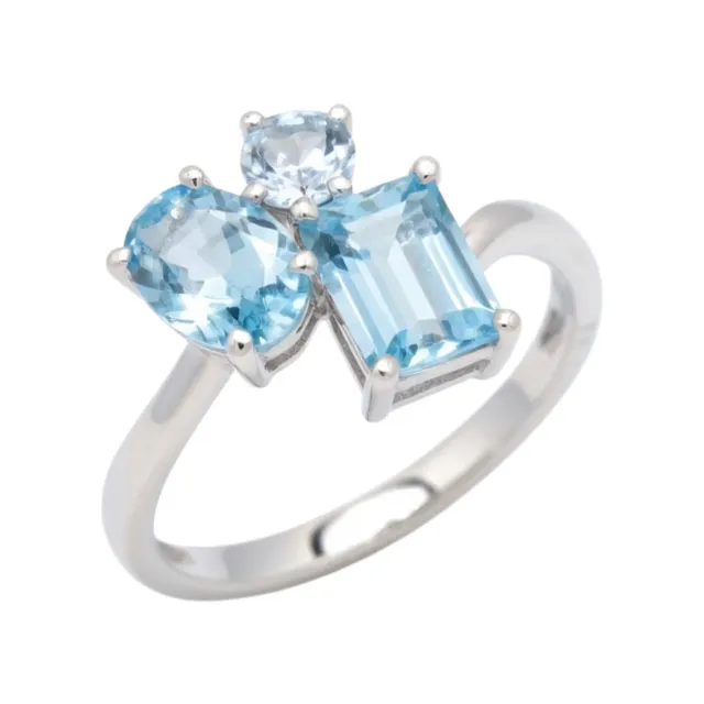 Juwelier Ripassa ring witgoud met aquamarijn