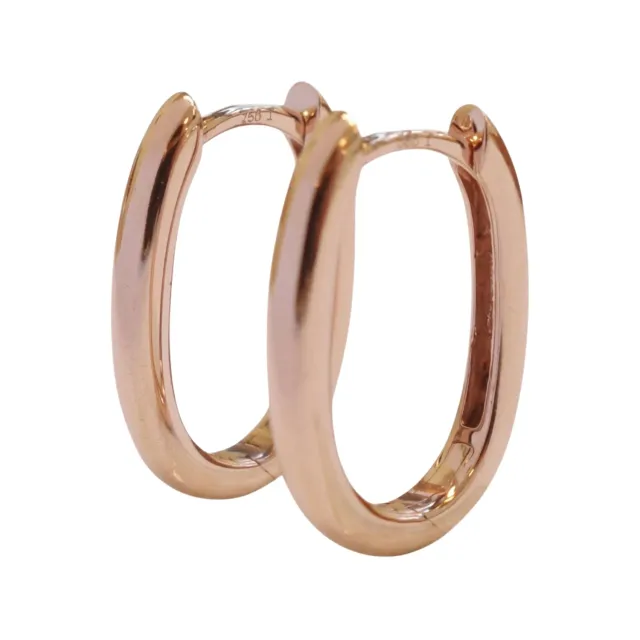 Juwelier Ripassa creolen ovaal rosé goud oorbellen