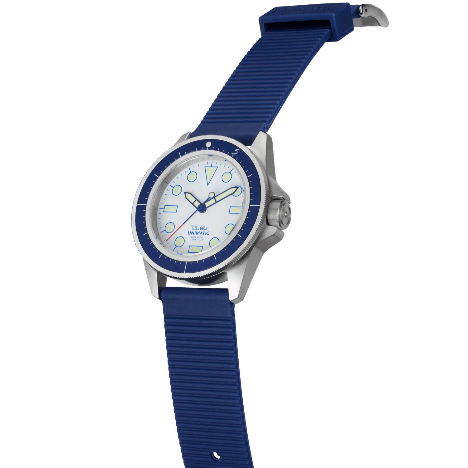 Unimatic Modello Uno U1-TAB horloge wit-blauw 300M