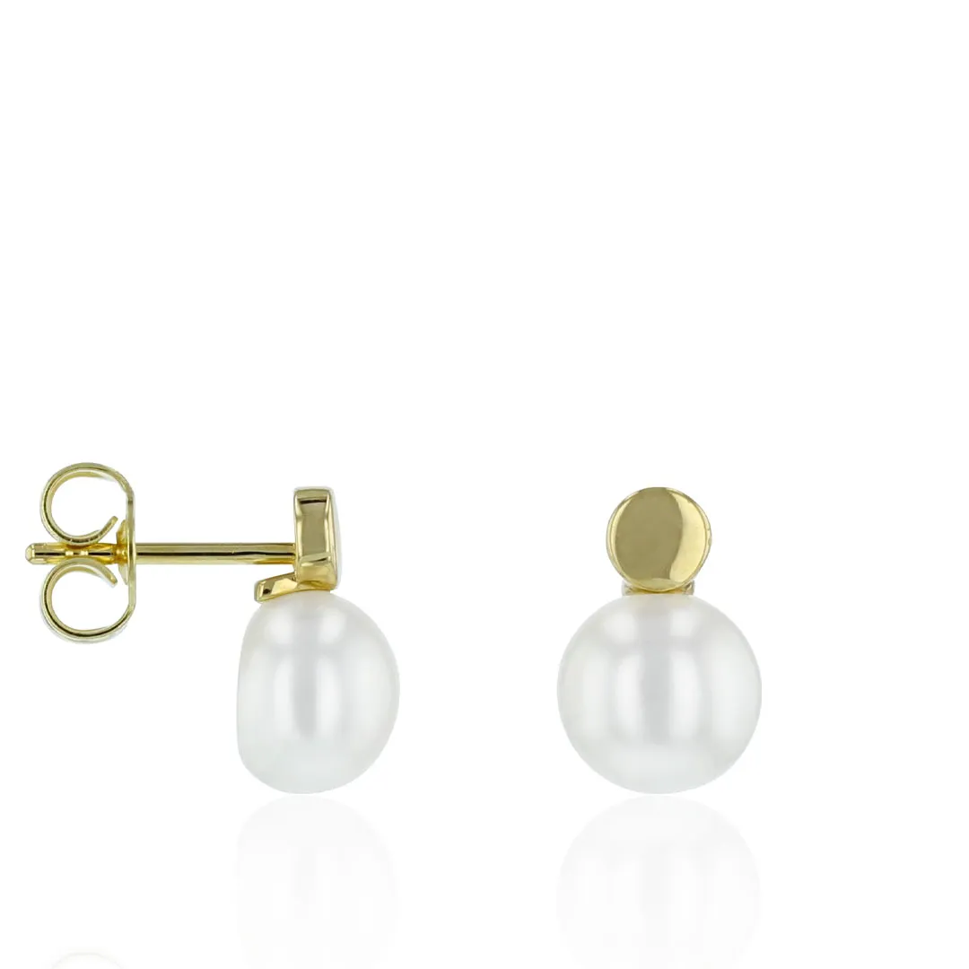 Juwelier Ripassa geel gouden parel oorstekers