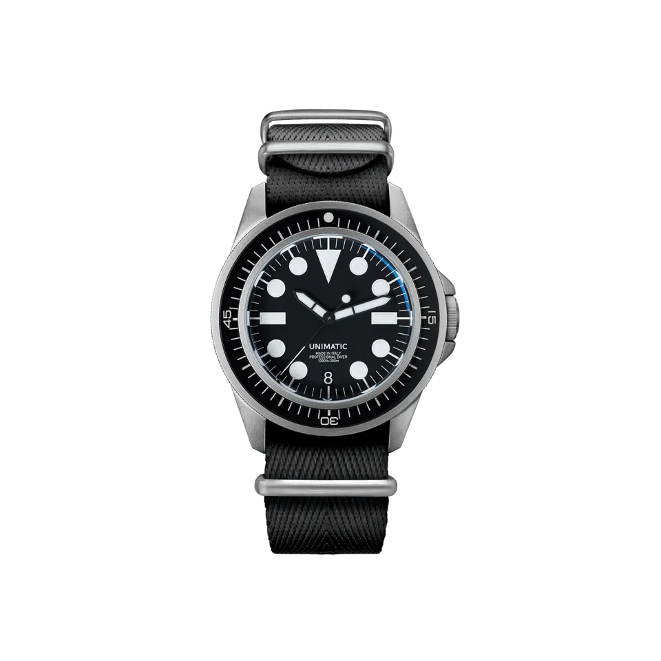 Unimatic Modello Uno U1-E duikhorloge zwart 300m