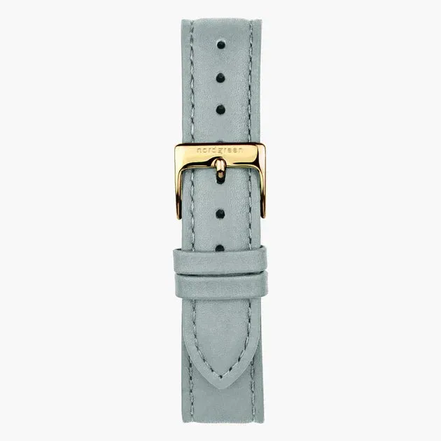 Nordgreen horlogeband duifgrijs vegan leer 32mm goud