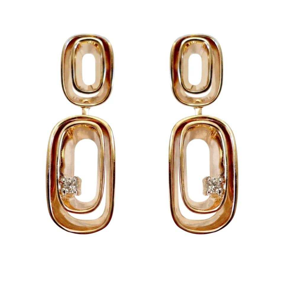 Juwelier Ripassa roségouden oorstekers diamant