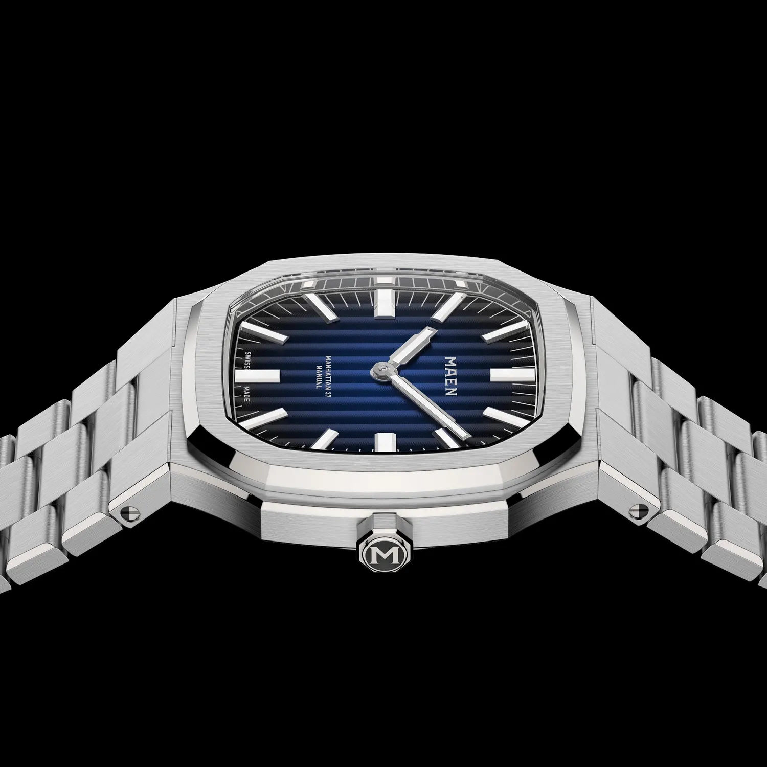 Maen Manhattan 37 Ultra Thin MBE.001 horloge staal
