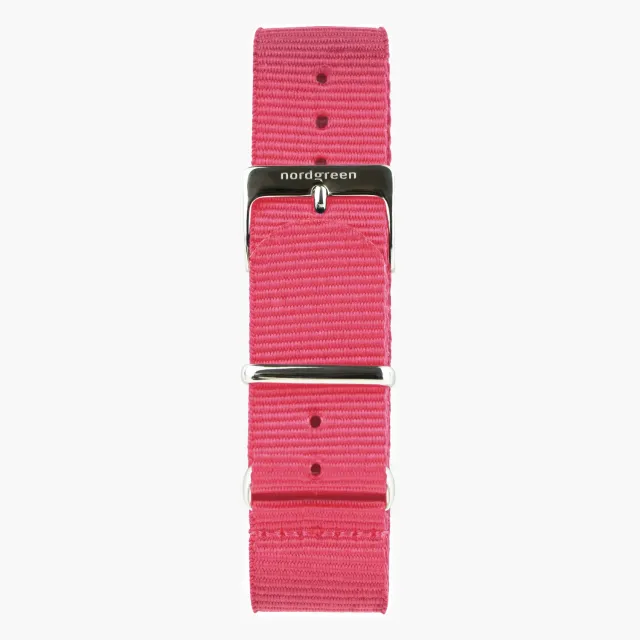 Nordgreen Pink Nylon Silver horlogebandje 36mm nylon