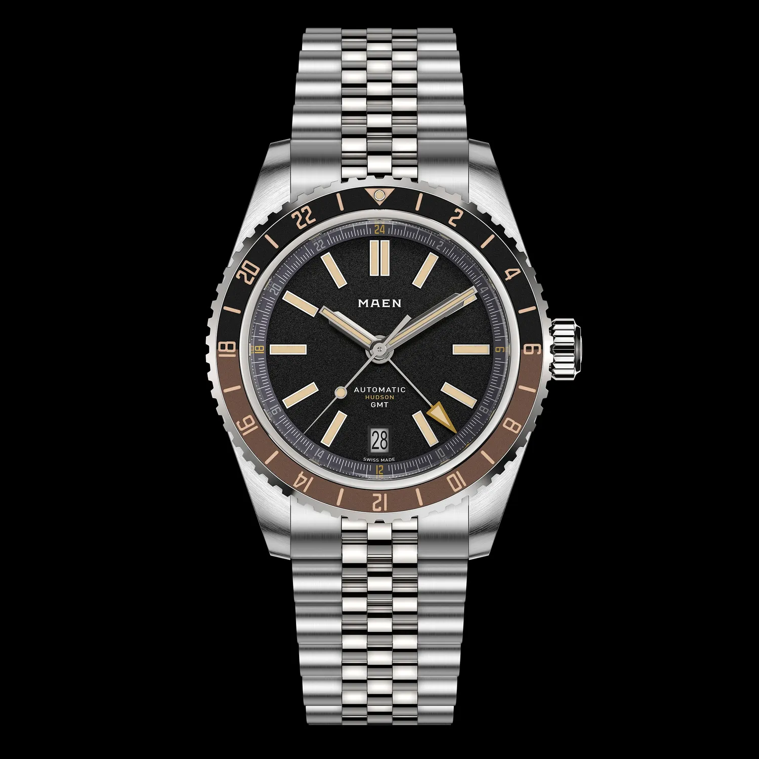 Maen Hudson 38 GMT MKII M1.3.3 horloge staal