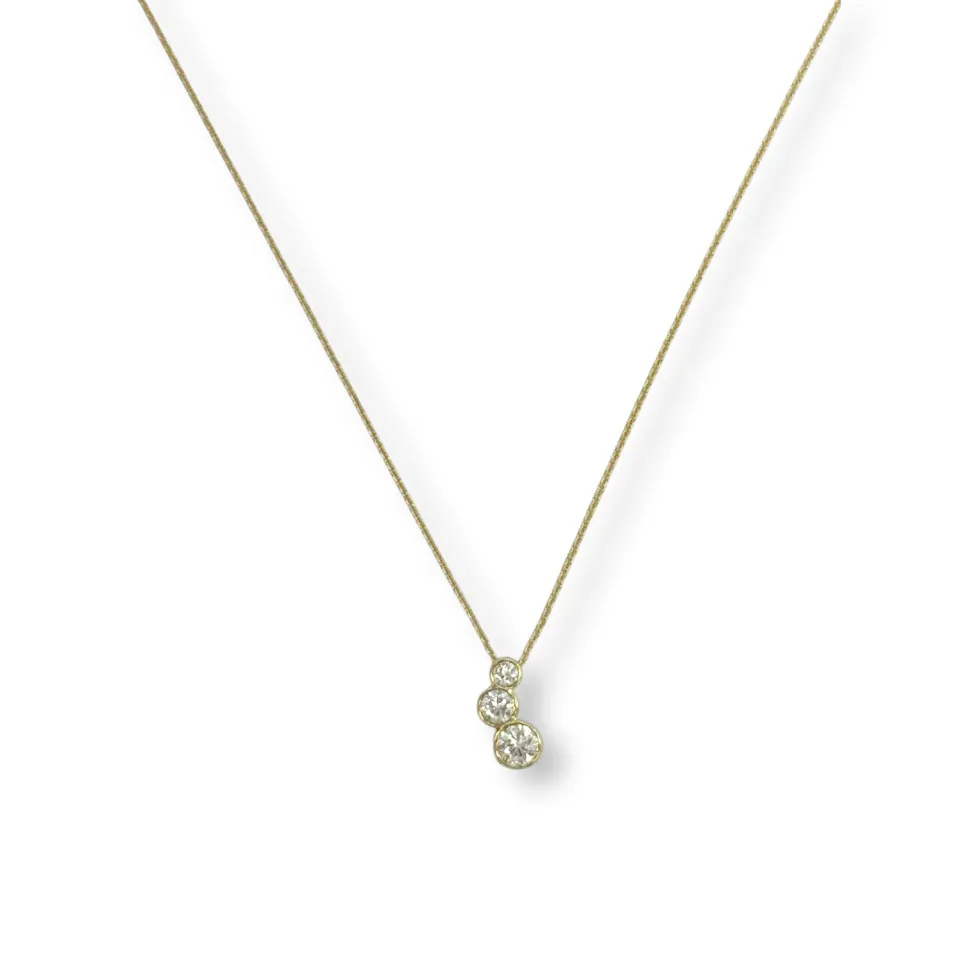Juwelier Ripassa geel gouden collier diamanten hanger
