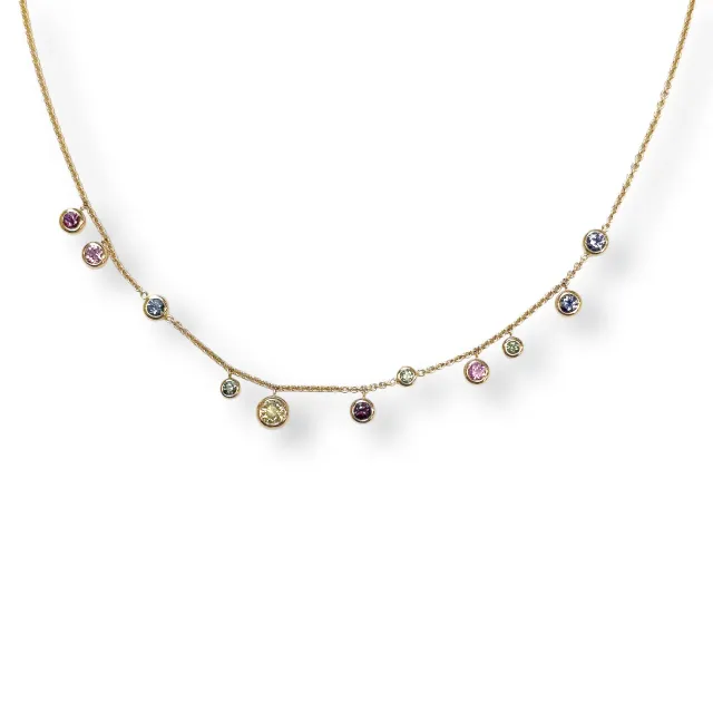 Juwelier Ripassa rosé gouden collier saffieren