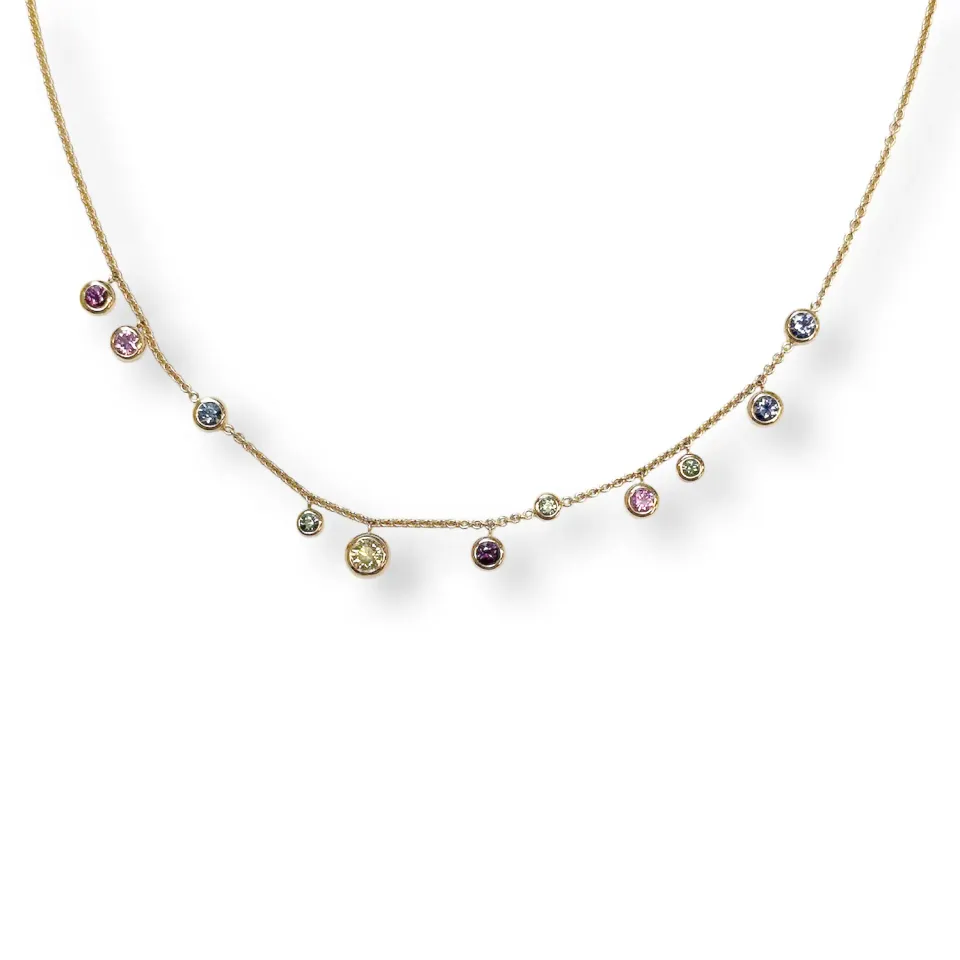 Juwelier Ripassa rosé gouden collier saffieren