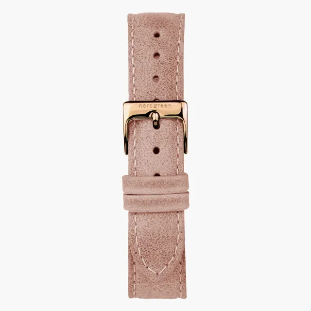 Nordgreen Pink Leather horlogeband gun metal 32mm leer