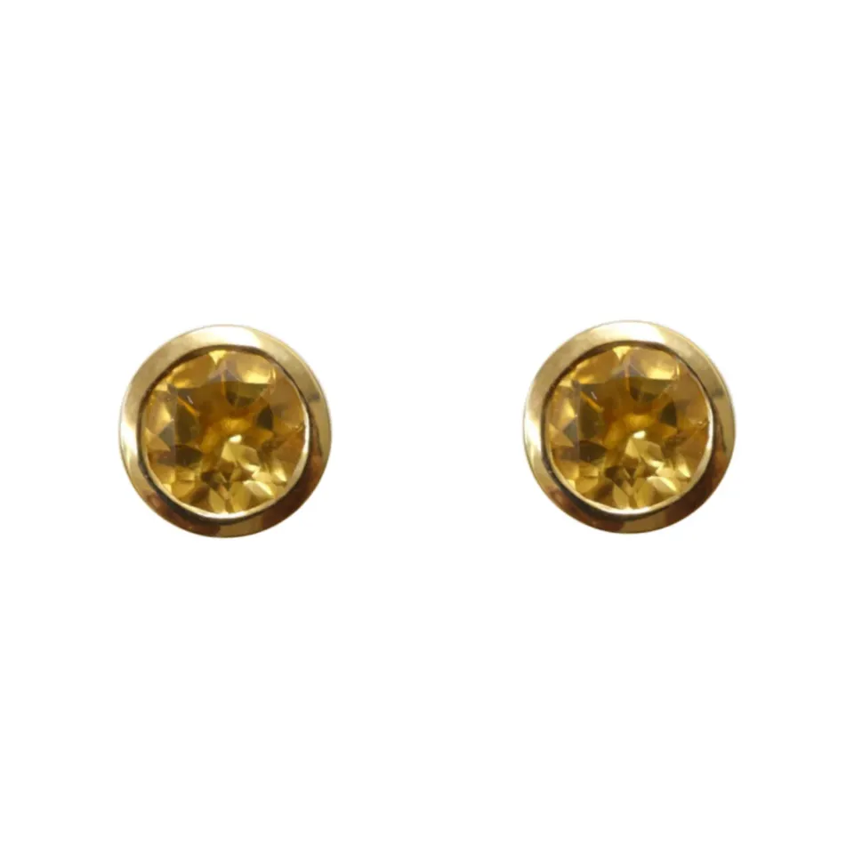 Juwelier Ripassa geel gouden oorstekers met citrien