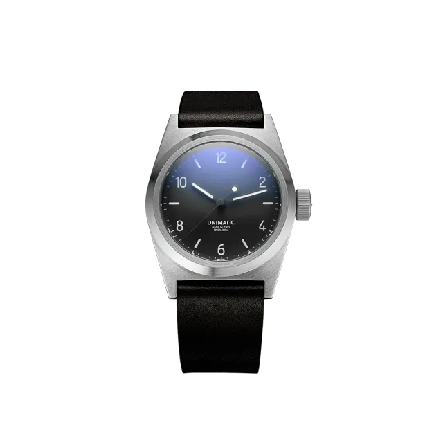 Unimatic Modello Due U2-AB horloge zwart leer 300m