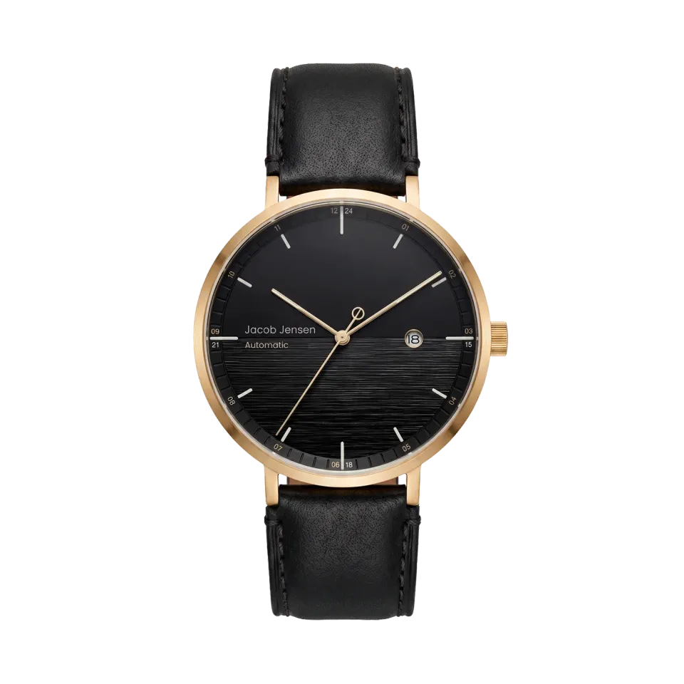 Jacob Jensen Aekvator 1004 horloge zwart goud 42 mm