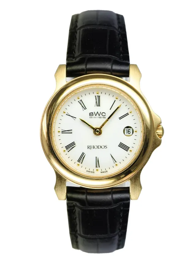 BWC-Swiss Rhodos 295-3322-2-1 dameshorloge goud leer