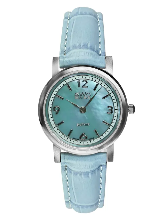 BWC-Swiss 20040.50.08 dameshorloge blauw parelmoer