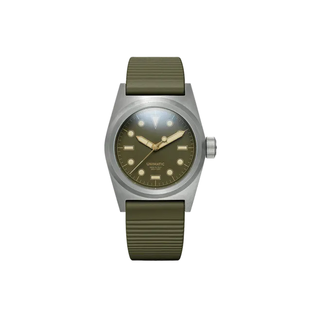 Unimatic Modello Due U2S-8O horloge olijf 300M