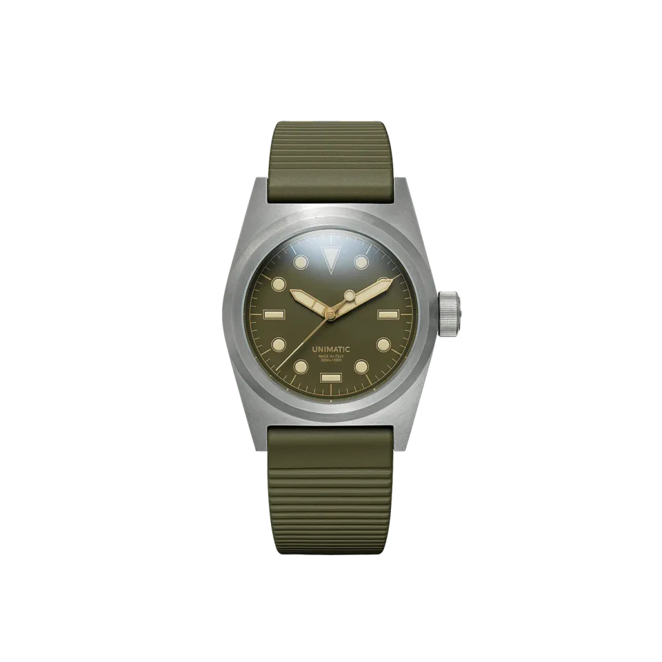 Unimatic Modello Due U2S-8O horloge olijf 300M