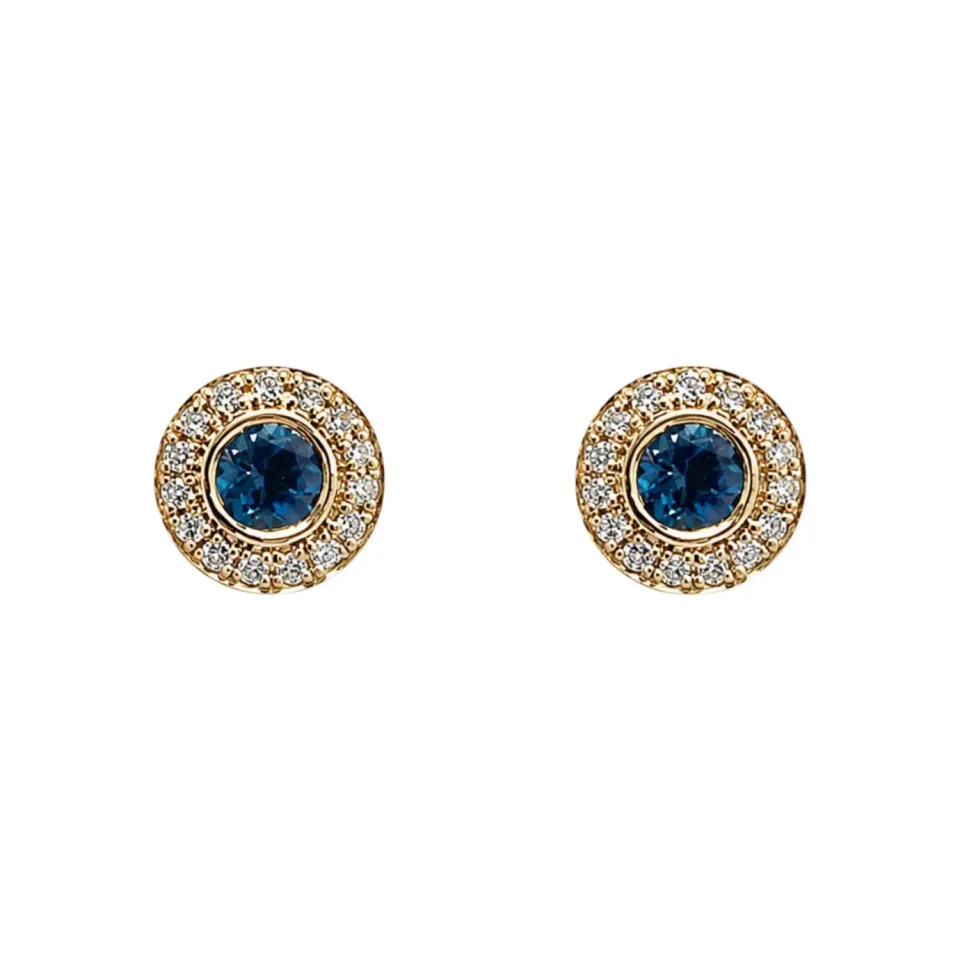 Juwelier Ripassa London Blue roségouden oorbellen