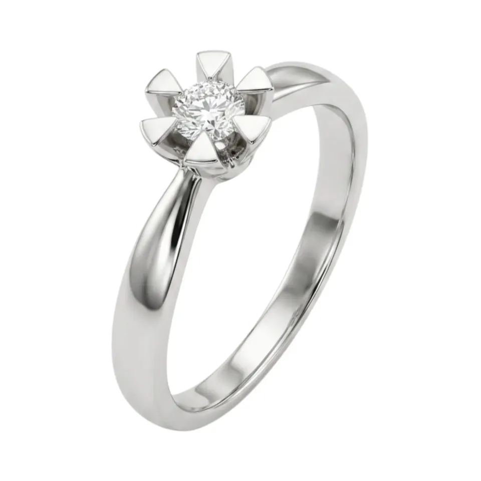 Juwelier Ripassa wit gouden ring diamant solitair