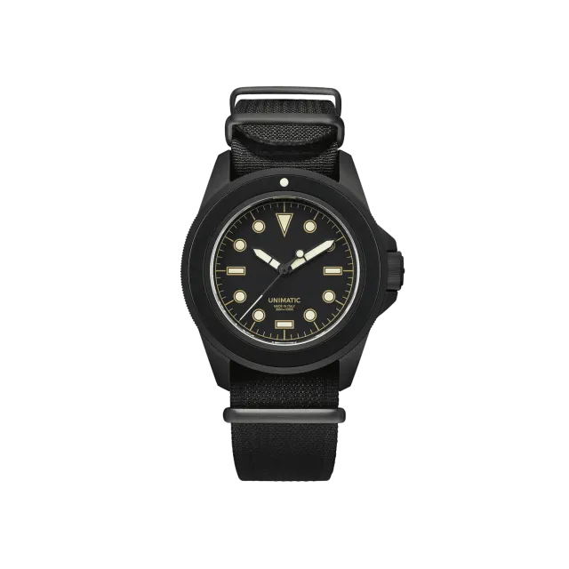 Unimatic Modello Uno U1S-8BB horloge zwart DLC 300M