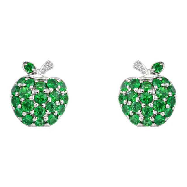 Juwelier Ripassa Tsavoriet oorstekers witgoud groen