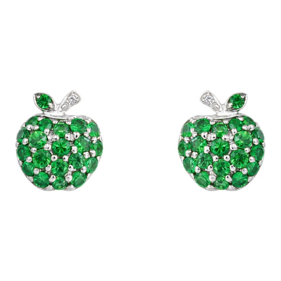 Juwelier Ripassa Tsavoriet oorstekers witgoud groen