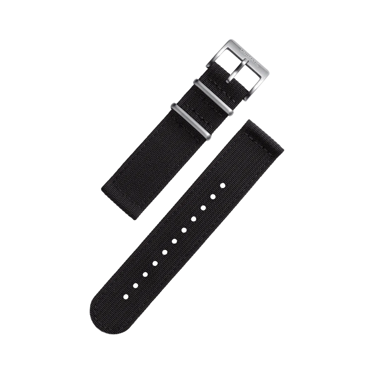 Unimatic Seatbelt horlogeband 22mm zwart nylon