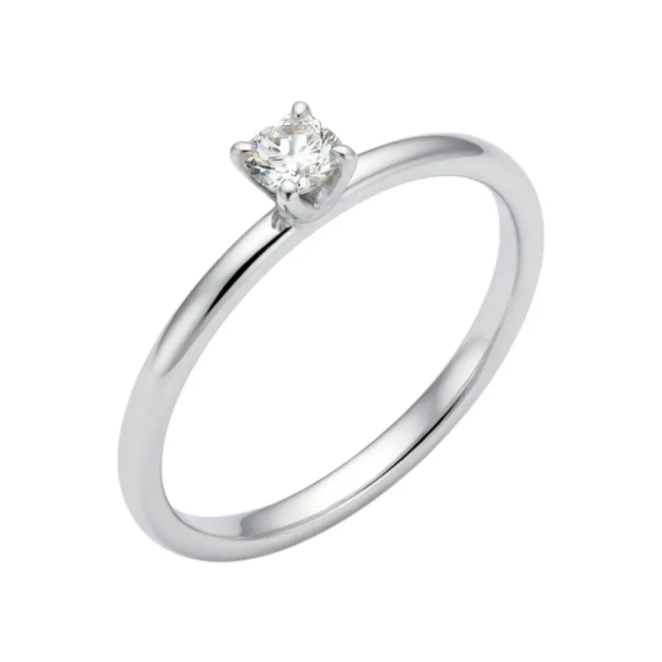 Juwelier Ripassa wit gouden ring met diamant