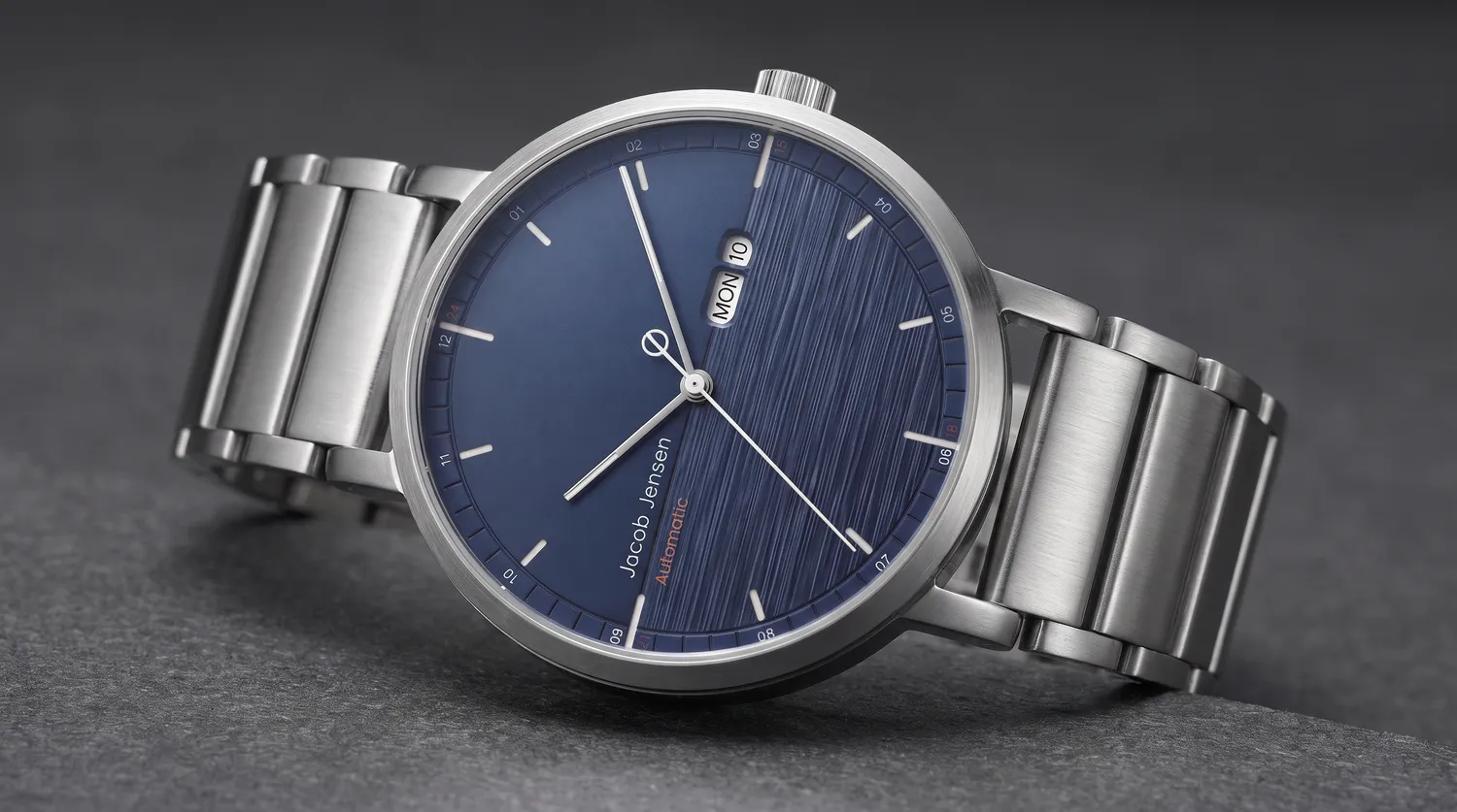 Jacob Jensen Aekvator 1007 horloge blauw staal 42 mm