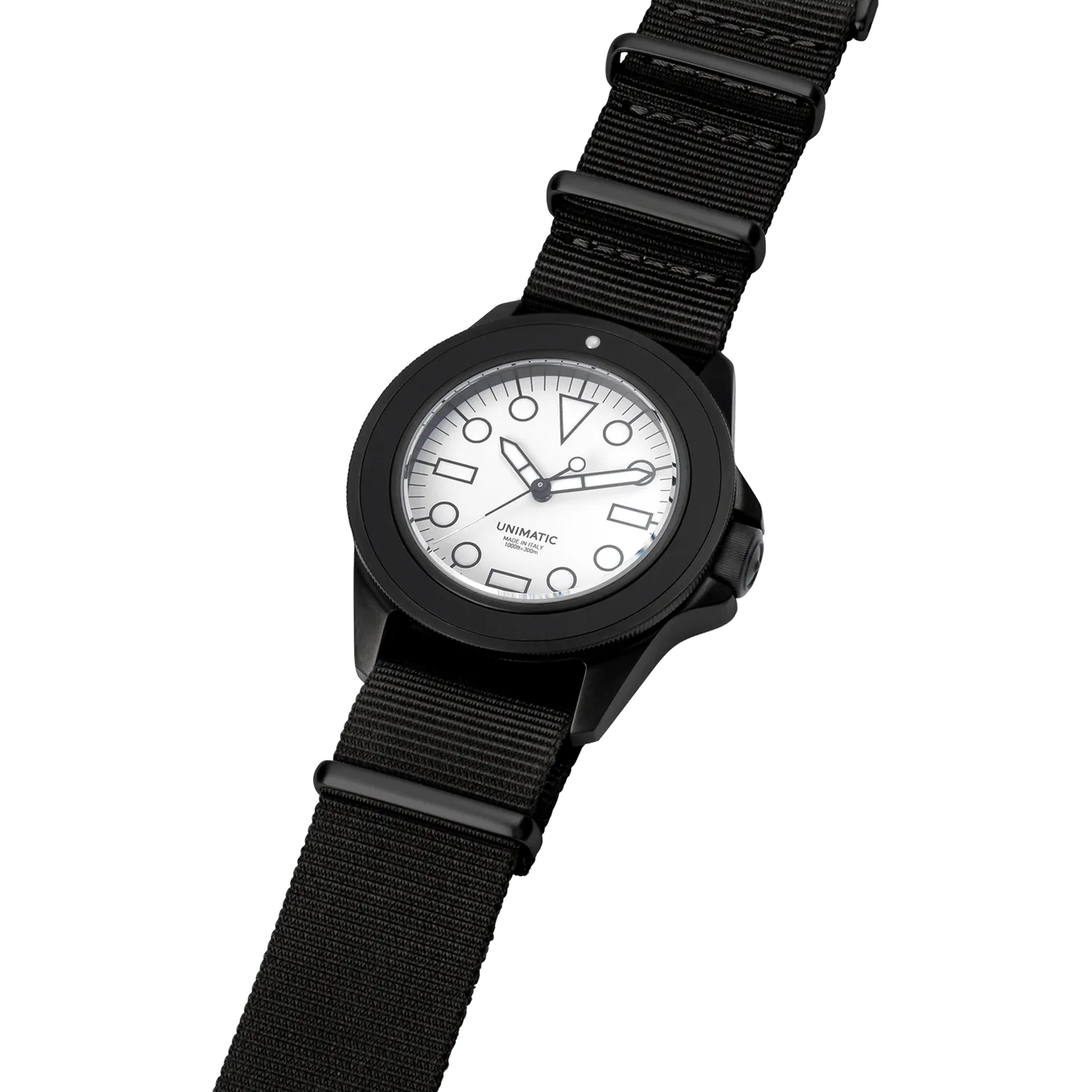 Unimatic Modello Uno U1-DWN horloge wit DLC-zwart