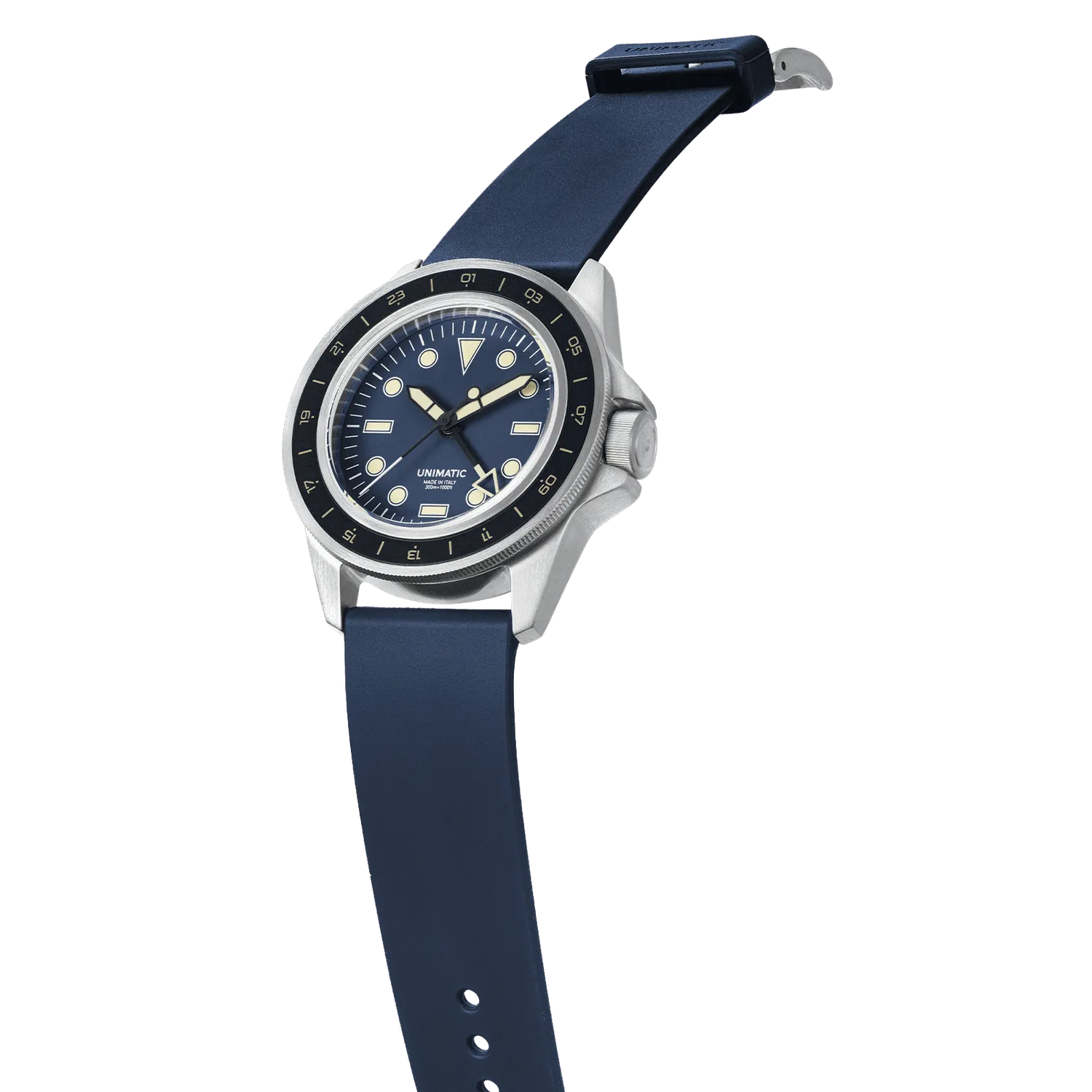 Unimatic Modello Uno U1-GMT-DHN duikhorloge blauw GMT