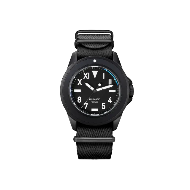 Unimatic Modello Uno U1-NU duikhorloge zwart DLC 40mm
