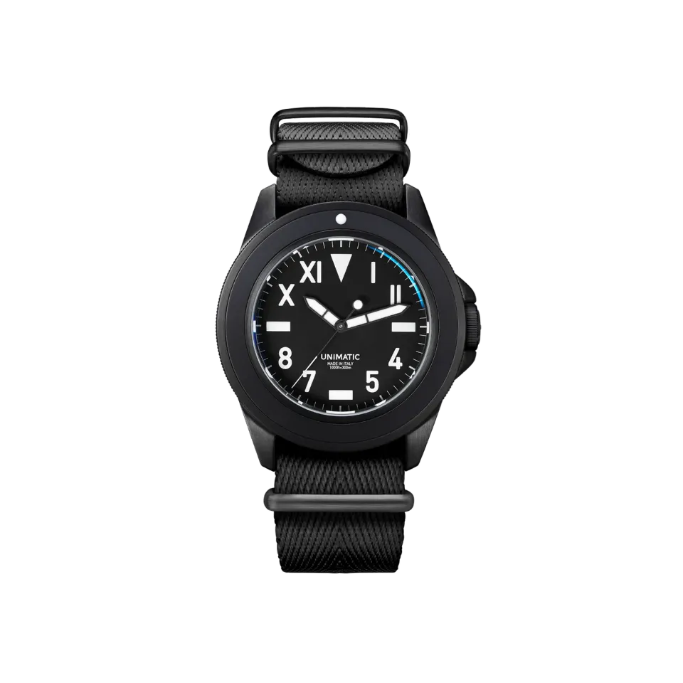 Unimatic Modello Uno U1-NU duikhorloge zwart DLC 40mm