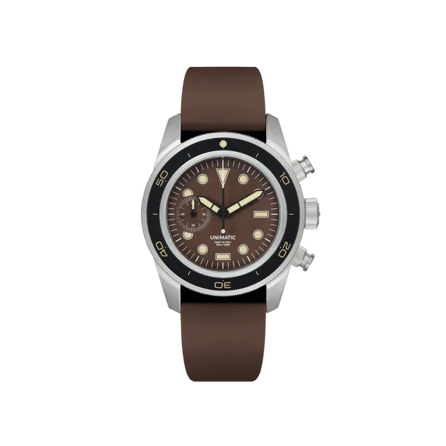 Unimatic Modello Tre U3-DHBR horloge bruin chrono-diver