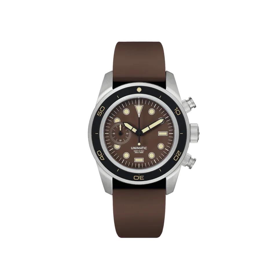 Unimatic Modello Tre U3-DHBR horloge bruin chrono-diver