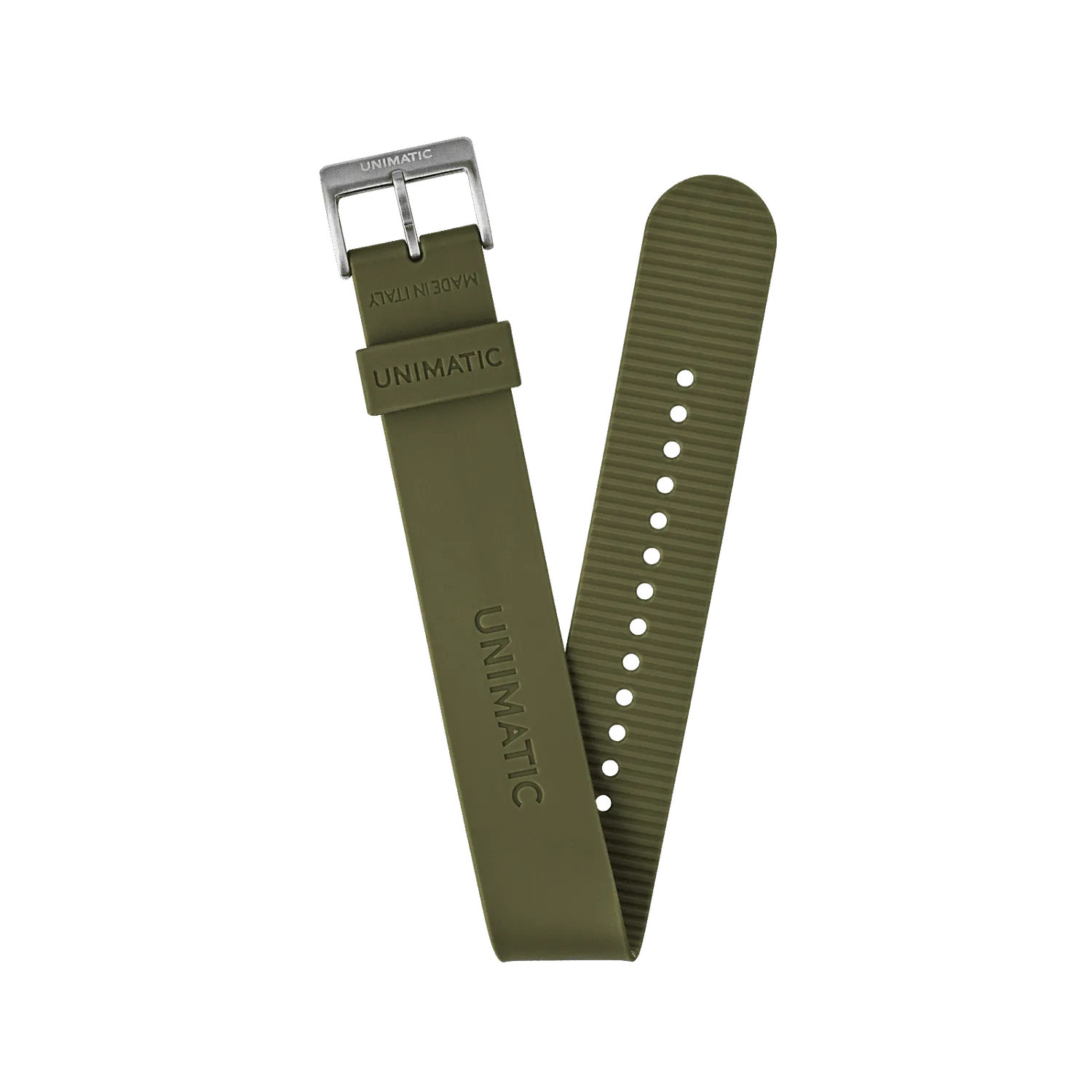 Unimatic NATO TPU horlogeband 22mm zwart rubber