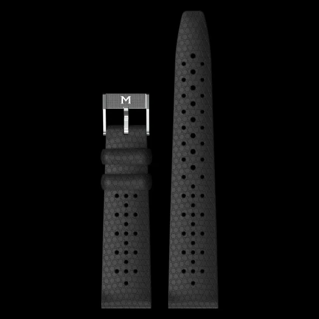 Maen Lizard Pattern horlogebandje zwart 20 mm TPU