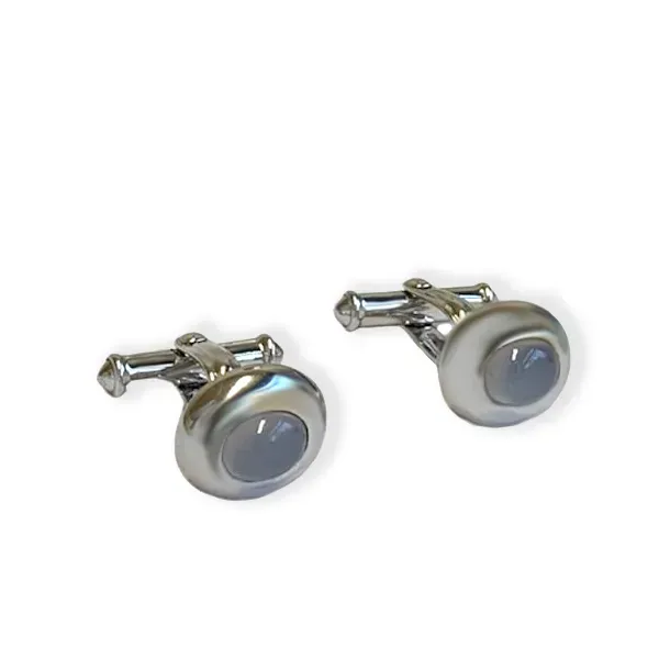 Juwelier Ripassa manchetknopen chalcedoon staal